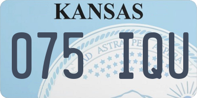KS license plate 075IQU