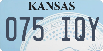 KS license plate 075IQY
