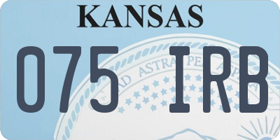 KS license plate 075IRB