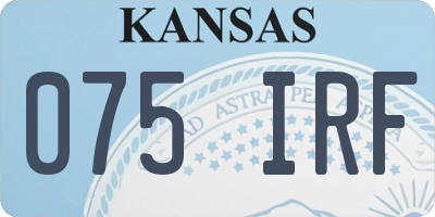 KS license plate 075IRF