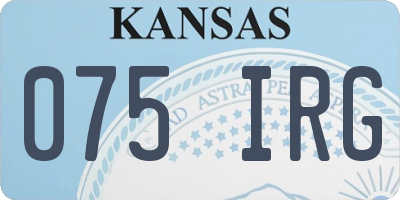 KS license plate 075IRG
