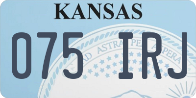 KS license plate 075IRJ