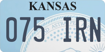 KS license plate 075IRN