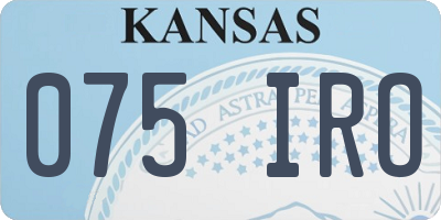 KS license plate 075IRO