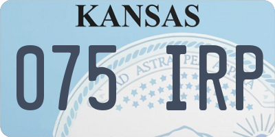 KS license plate 075IRP