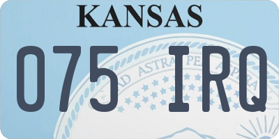 KS license plate 075IRQ