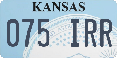 KS license plate 075IRR