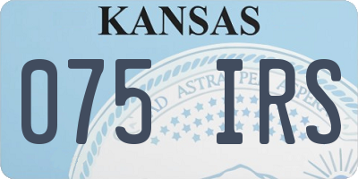 KS license plate 075IRS