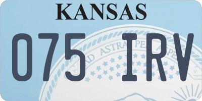 KS license plate 075IRV