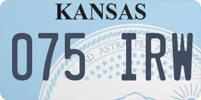 KS license plate 075IRW
