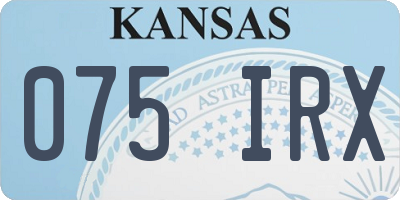 KS license plate 075IRX