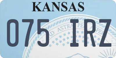 KS license plate 075IRZ