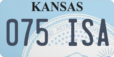 KS license plate 075ISA