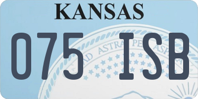 KS license plate 075ISB