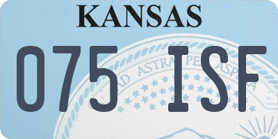 KS license plate 075ISF