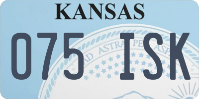 KS license plate 075ISK