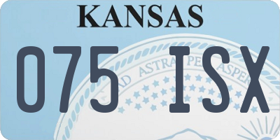 KS license plate 075ISX