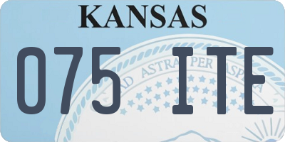 KS license plate 075ITE