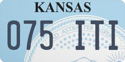 KS license plate 075ITI