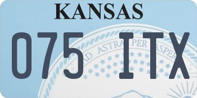 KS license plate 075ITX