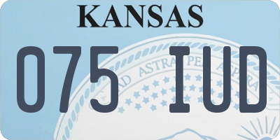KS license plate 075IUD