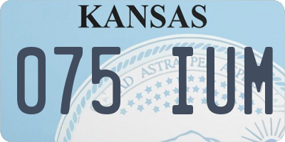 KS license plate 075IUM