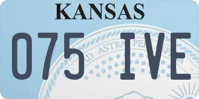 KS license plate 075IVE