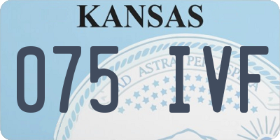 KS license plate 075IVF