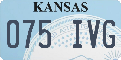 KS license plate 075IVG