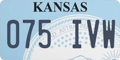 KS license plate 075IVW
