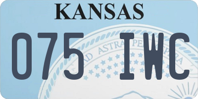 KS license plate 075IWC