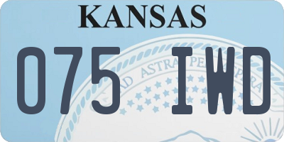 KS license plate 075IWD