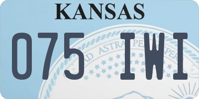 KS license plate 075IWI