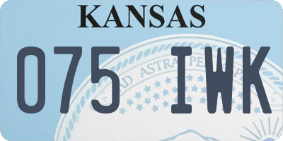 KS license plate 075IWK