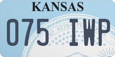 KS license plate 075IWP