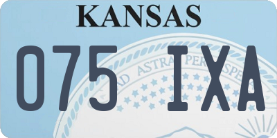 KS license plate 075IXA