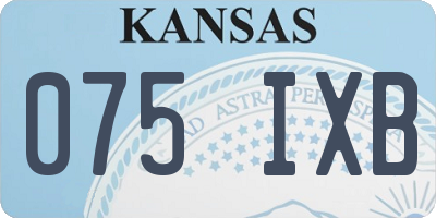 KS license plate 075IXB