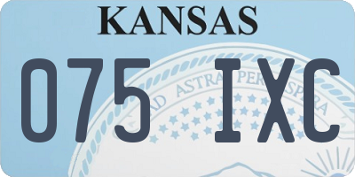 KS license plate 075IXC