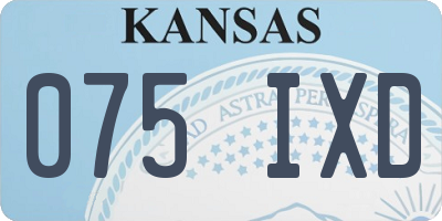KS license plate 075IXD