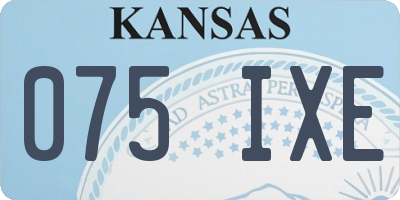 KS license plate 075IXE