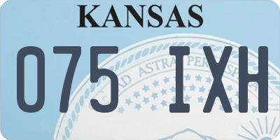 KS license plate 075IXH