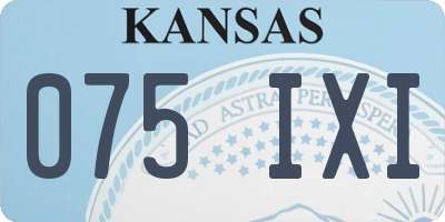 KS license plate 075IXI