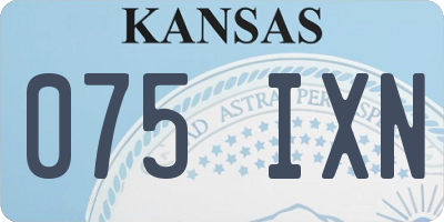 KS license plate 075IXN