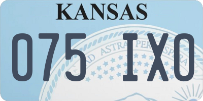 KS license plate 075IXO