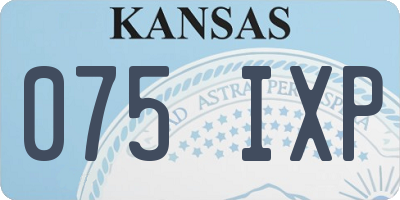 KS license plate 075IXP