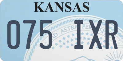KS license plate 075IXR