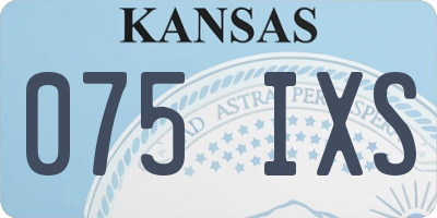 KS license plate 075IXS