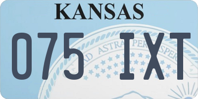 KS license plate 075IXT