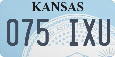 KS license plate 075IXU
