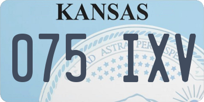 KS license plate 075IXV